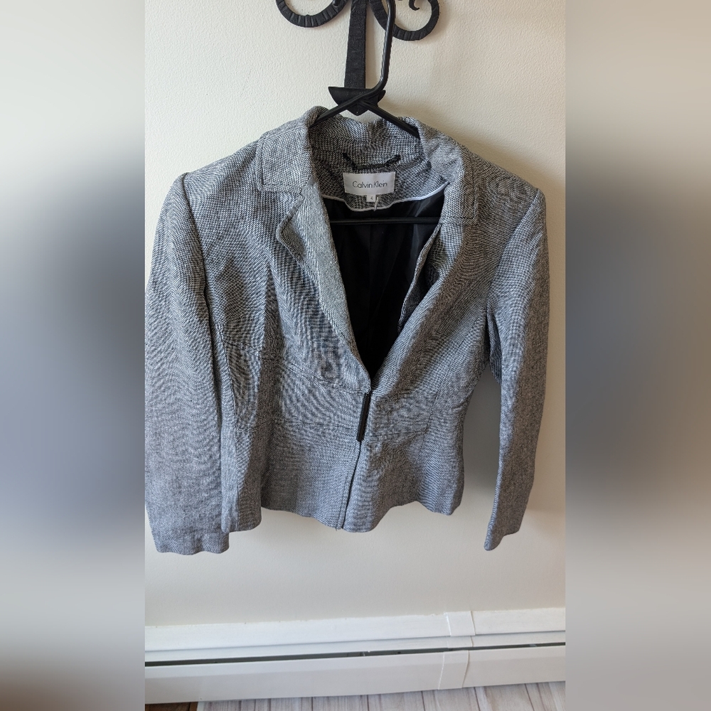 Calvin Klein womens Dressy Light Grey Suit Jacket Size 4